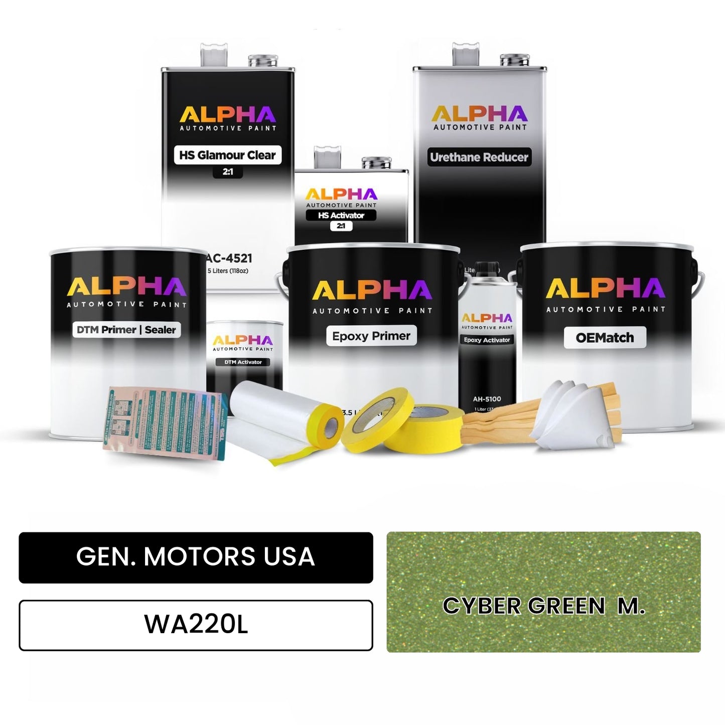 GEN. MOTORS USA CYBER GREEN M. WA220L OEMatch Vehicle Paint Kit
