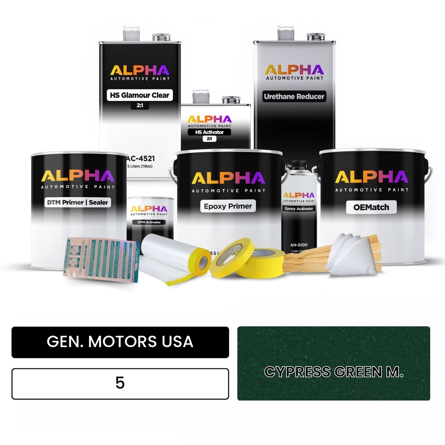 GEN. MOTORS USA CYPRESS GREEN M. 5 OEMatch Vehicle Paint Kit