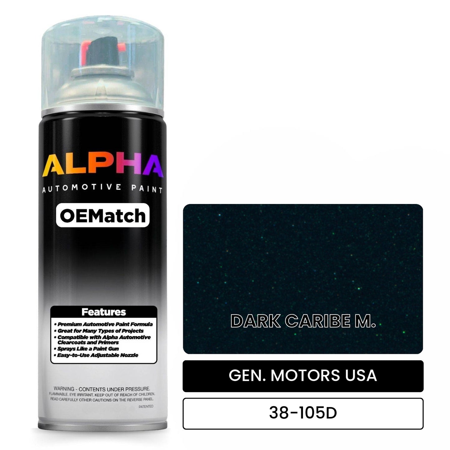 GEN. MOTORS USA DARK CARIBE M. 38-105D OEMatch Spraycan