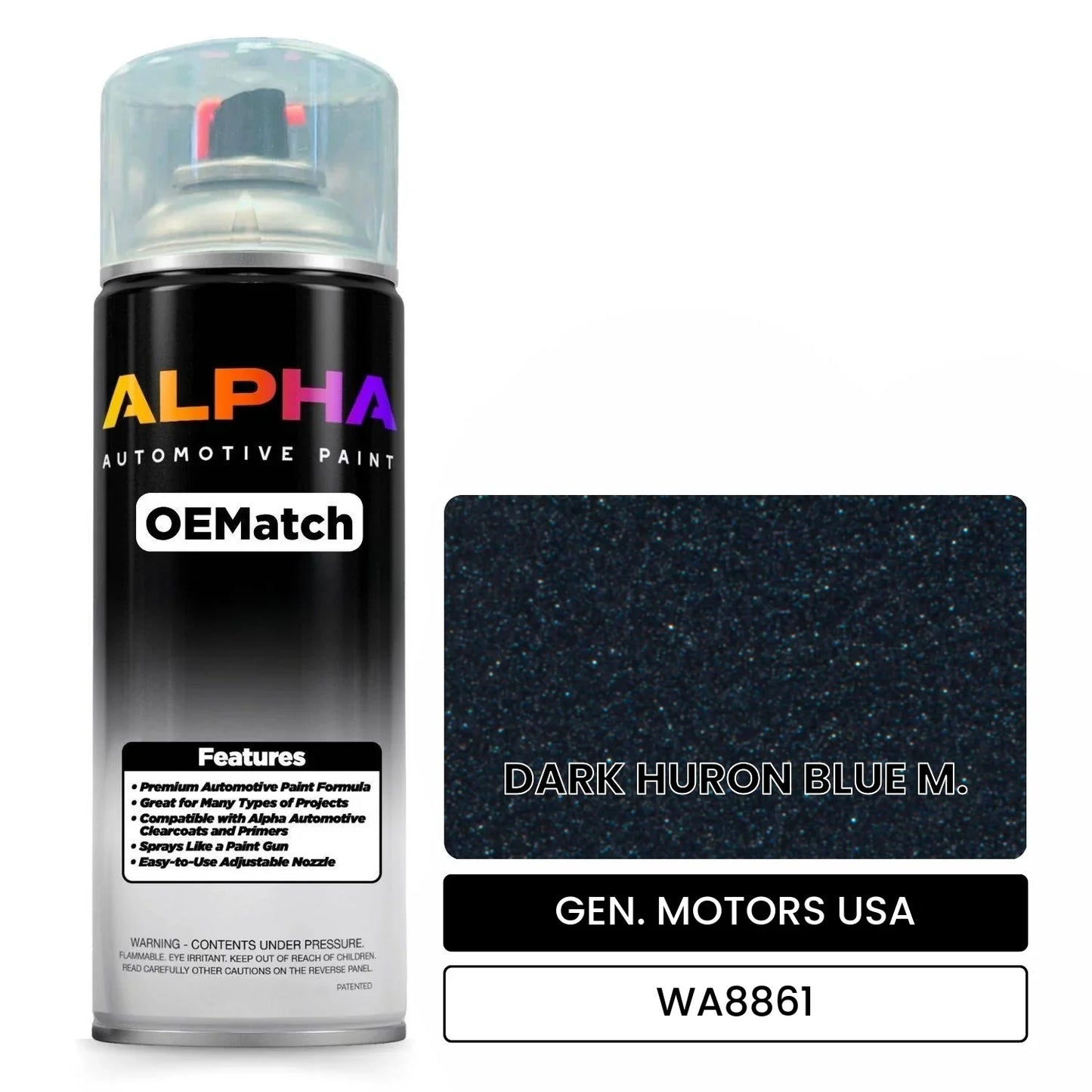 GEN. MOTORS USA DARK HURON BLUE M. WA8861 OEMatch Spraycan