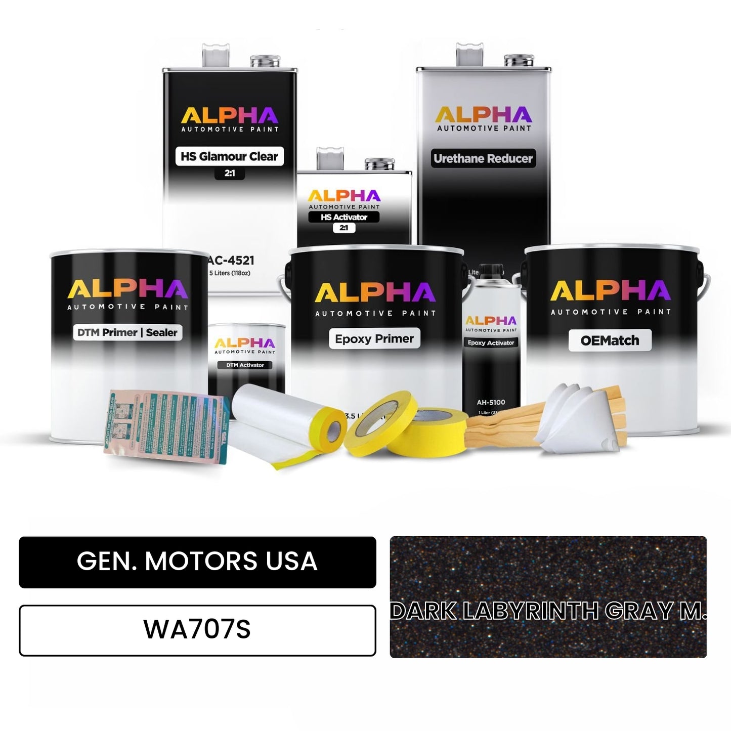 GEN. MOTORS USA DARK LABYRINTH GRAY M. WA707S OEMatch Vehicle Paint Kit