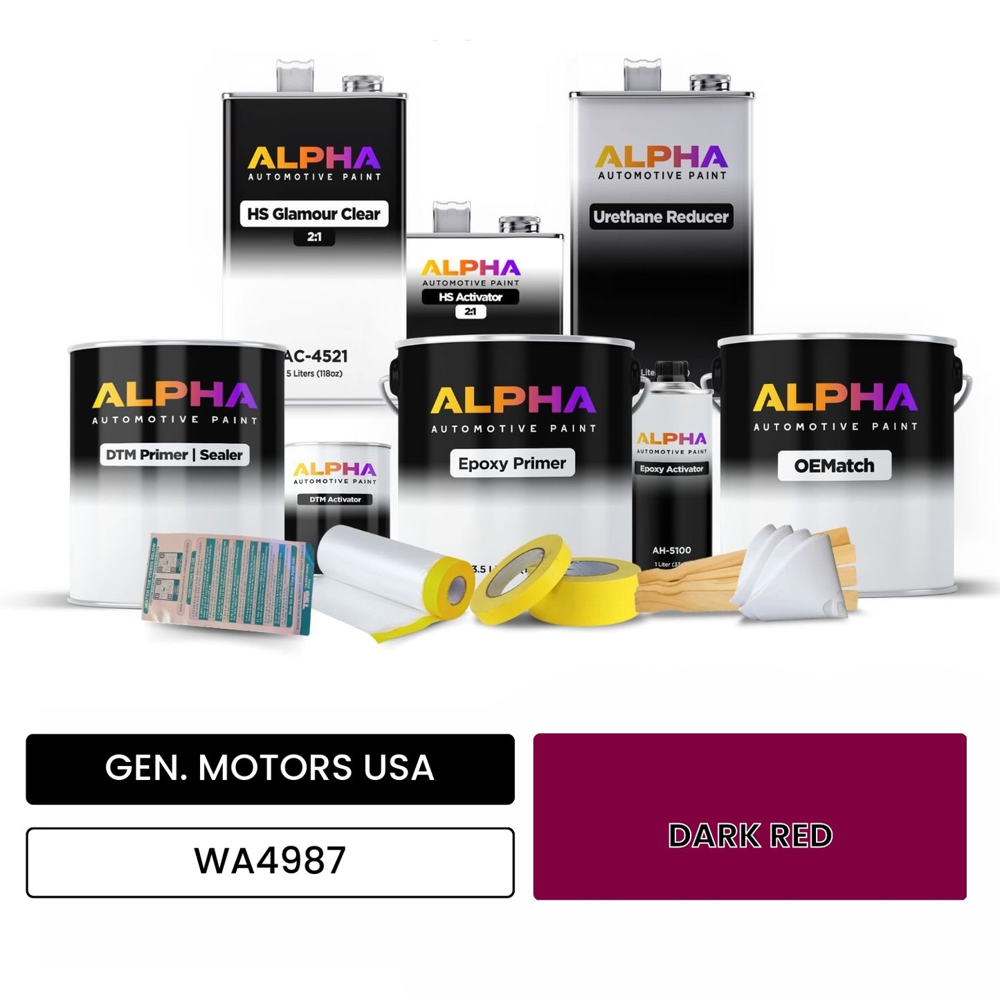 GEN. MOTORS USA DARK RED WA4987 OEMatch Vehicle Paint Kit