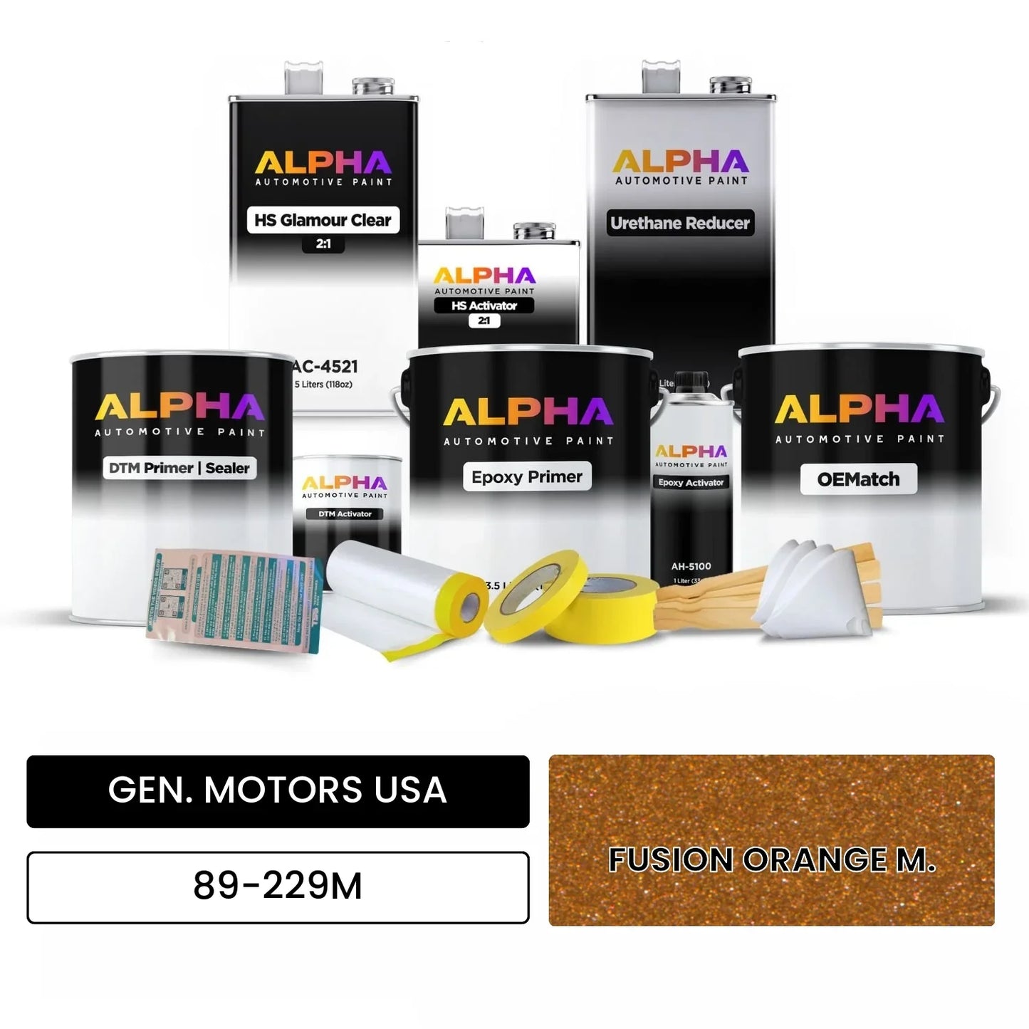 GEN. MOTORS USA FUSION ORANGE M. 89-229M OEMatch Vehicle Paint Kit