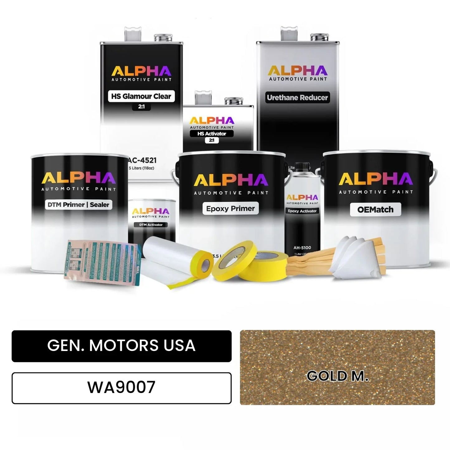 GEN. MOTORS USA GOLD M. WA9007 OEMatch Vehicle Paint Kit