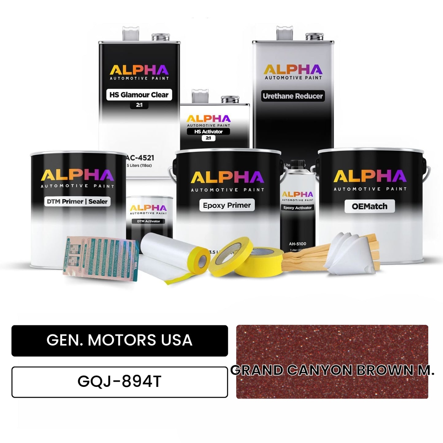 GEN. MOTORS USA GRAND CANYON BROWN M. GQJ-894T OEMatch Vehicle Paint Kit