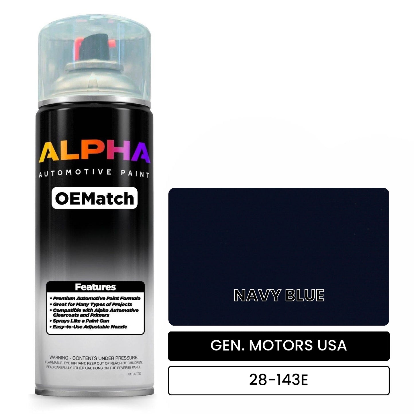 GEN. MOTORS USA NAVY BLUE 28-143E OEMatch Spraycan