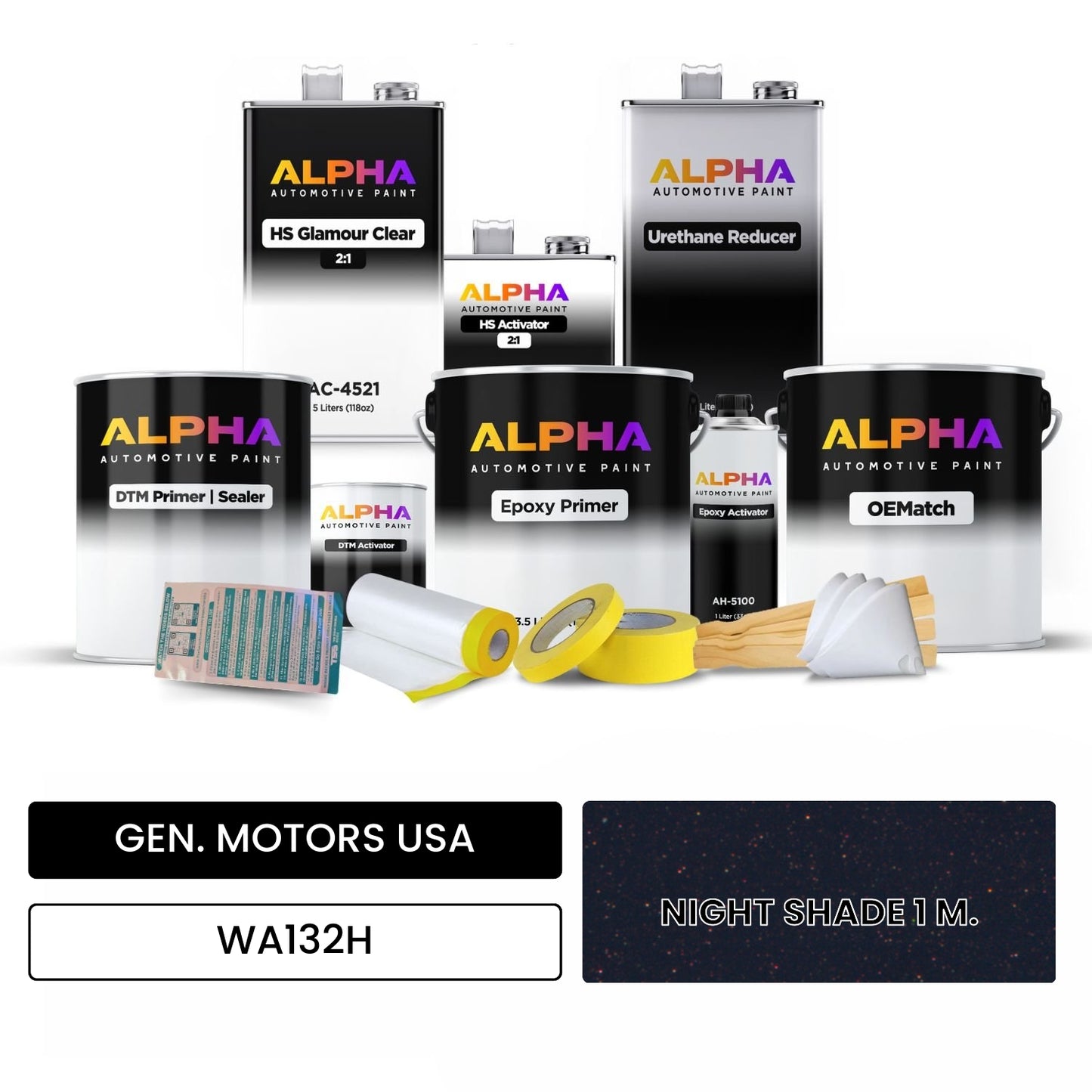 GEN. MOTORS USA NIGHT SHADE 1 M. WA132H OEMatch Vehicle Paint Kit