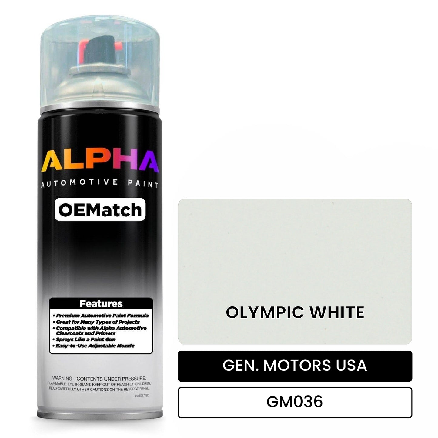 GEN. MOTORS USA OLYMPIC WHITE GM036 OEMatch Spraycan