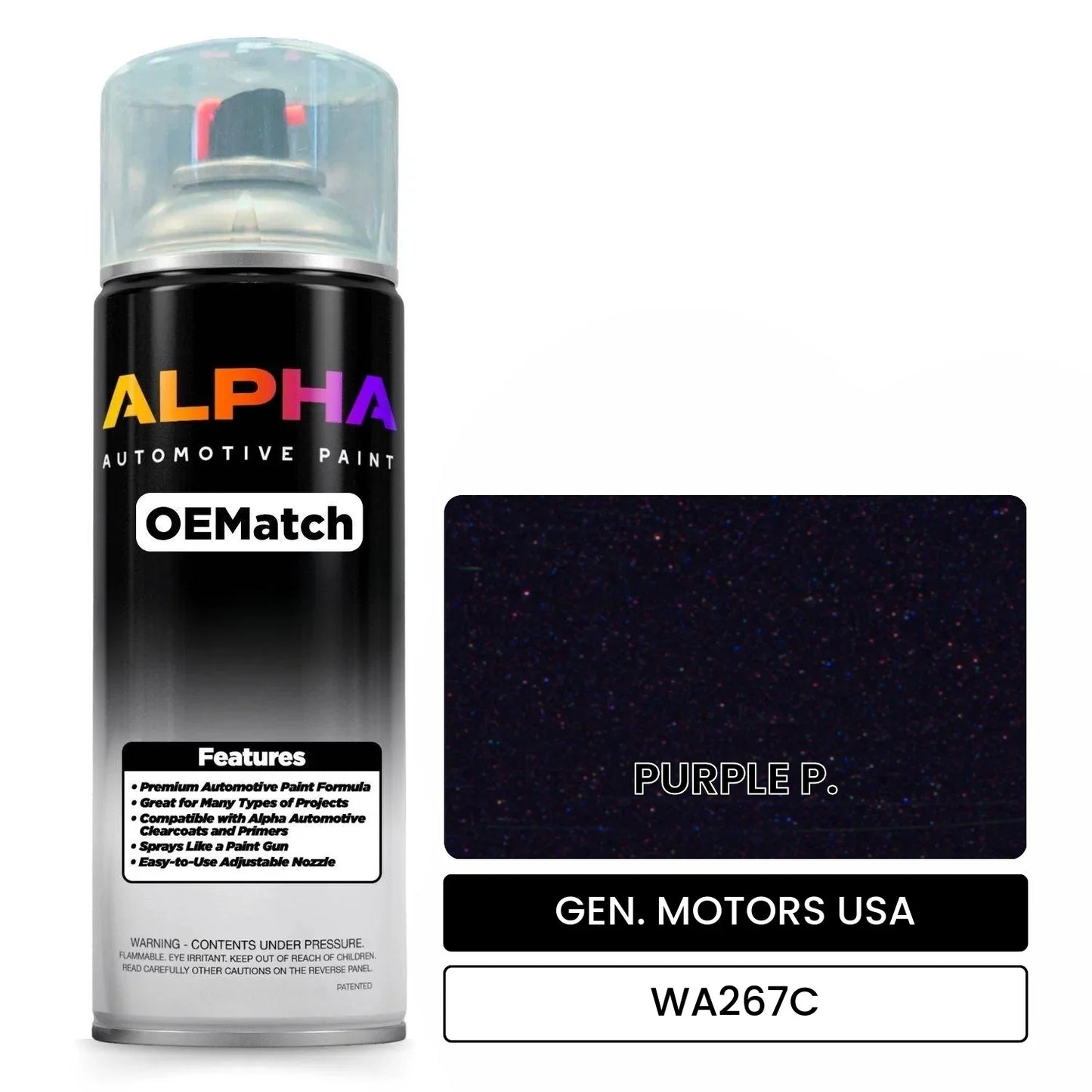 GEN. MOTORS USA PURPLE P. WA267C OEMatch Spraycan