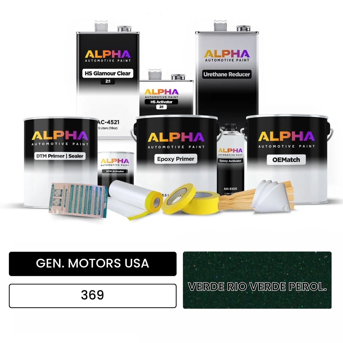 GEN. MOTORS USA VERDE RIO VERDE PEROL. 369 OEMatch Vehicle Paint Kit