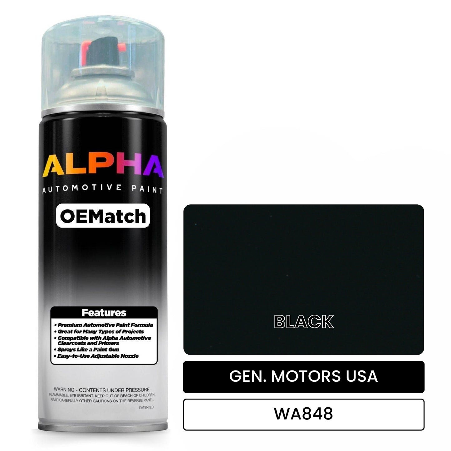 GEN. MOTORS USA BLACK WA848 OEMatch Spraycan