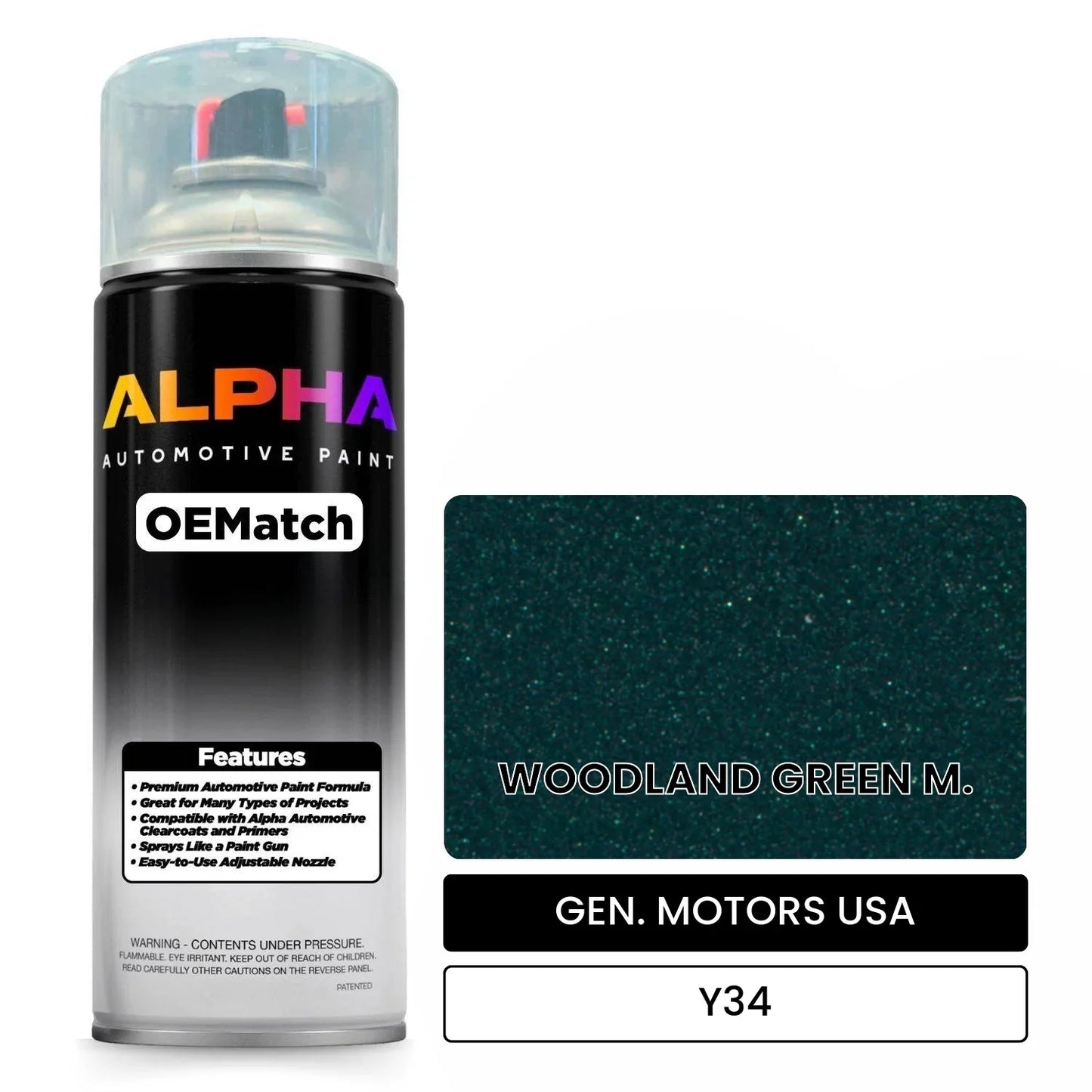 GEN. MOTORS USA WOODLAND GREEN M. Y34 OEMatch Spraycan
