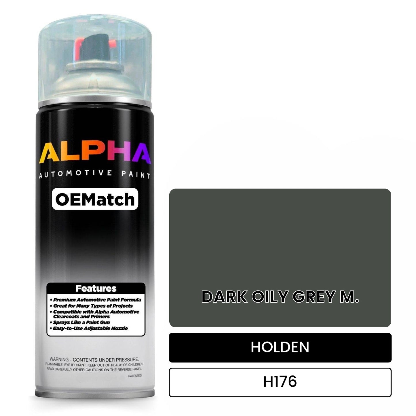 HOLDEN DARK OILY GREY M. H176 OEMatch Spraycan