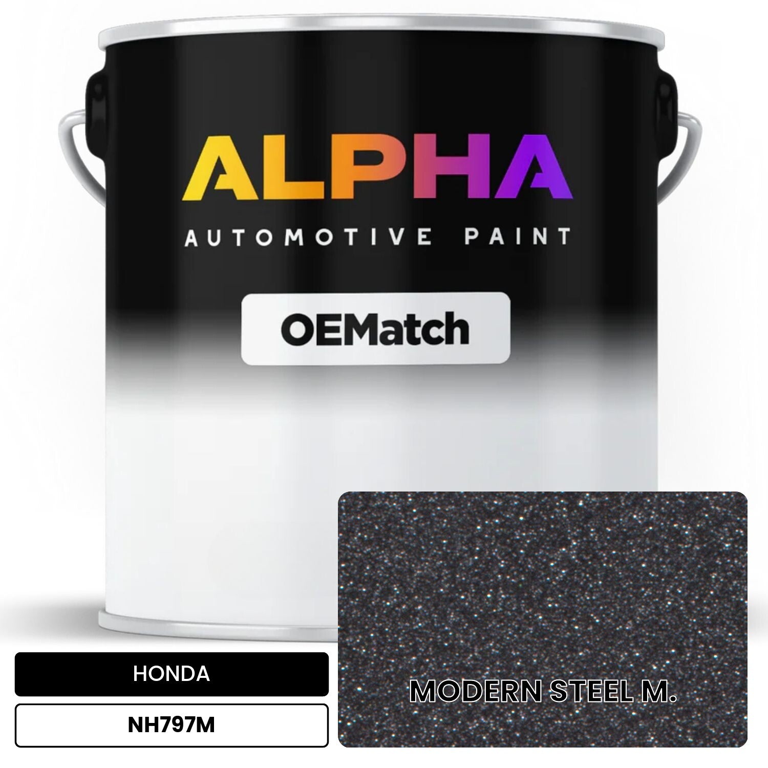 Honda Modern Steel NH797M Spray Paint - 12oz All-in-One Paint + Clear Coat, Fast-Drying