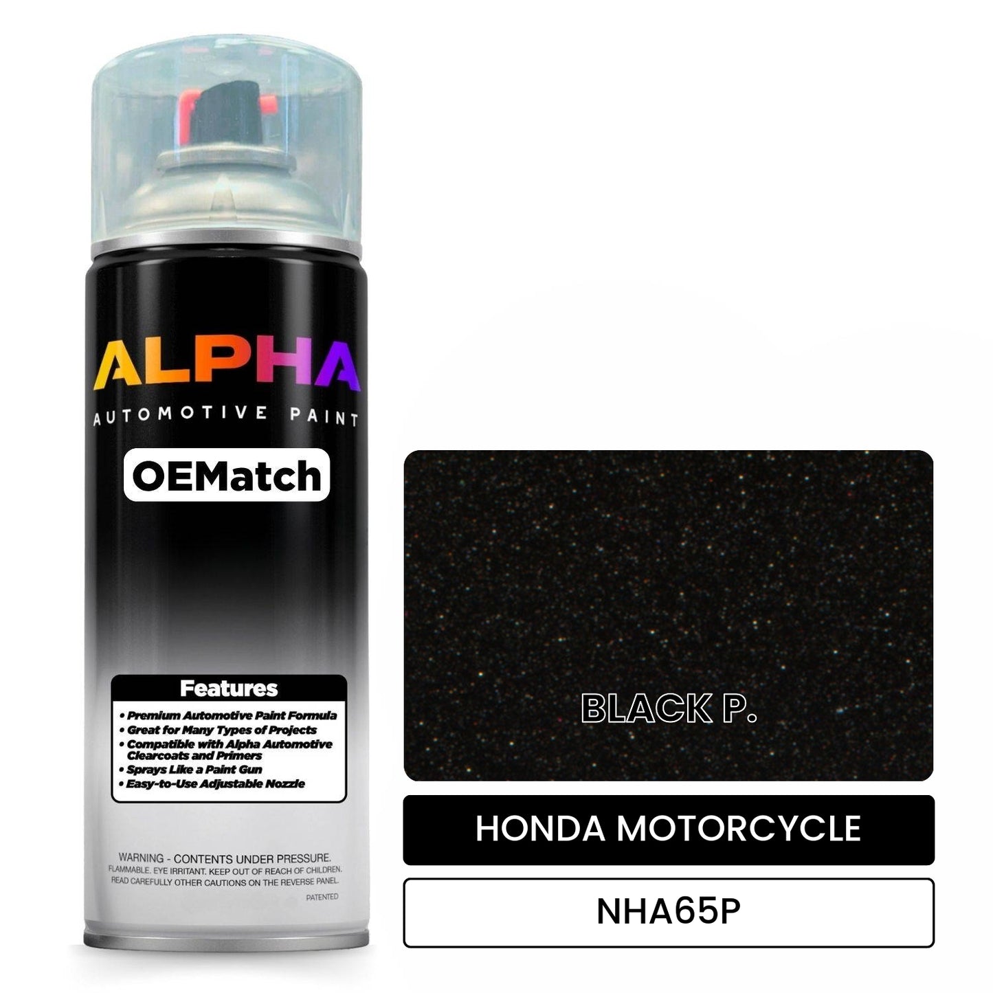 HONDA MOTORCYCLE BLACK P. NHA65P OEMatch Spraycan