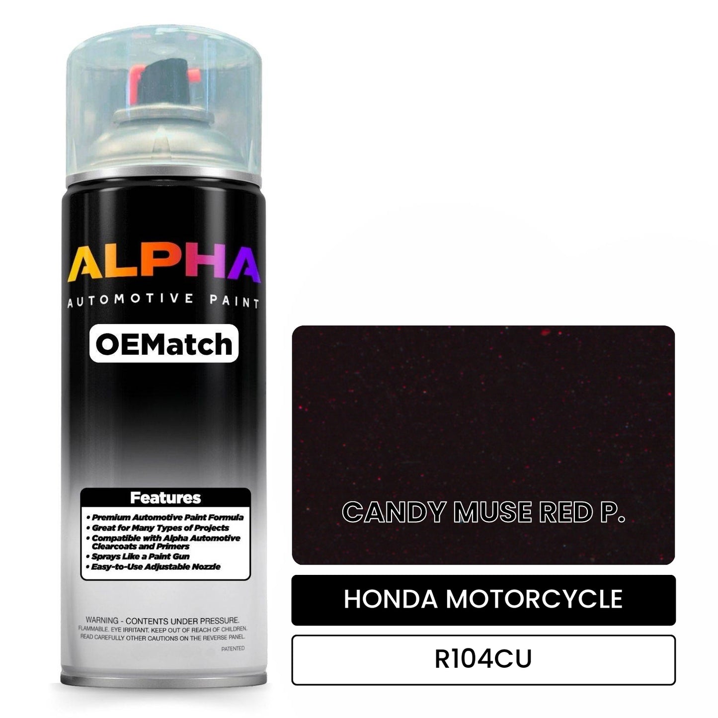 HONDA MOTORCYCLE CANDY MUSE RED P. R104CU OEMatch Spraycan