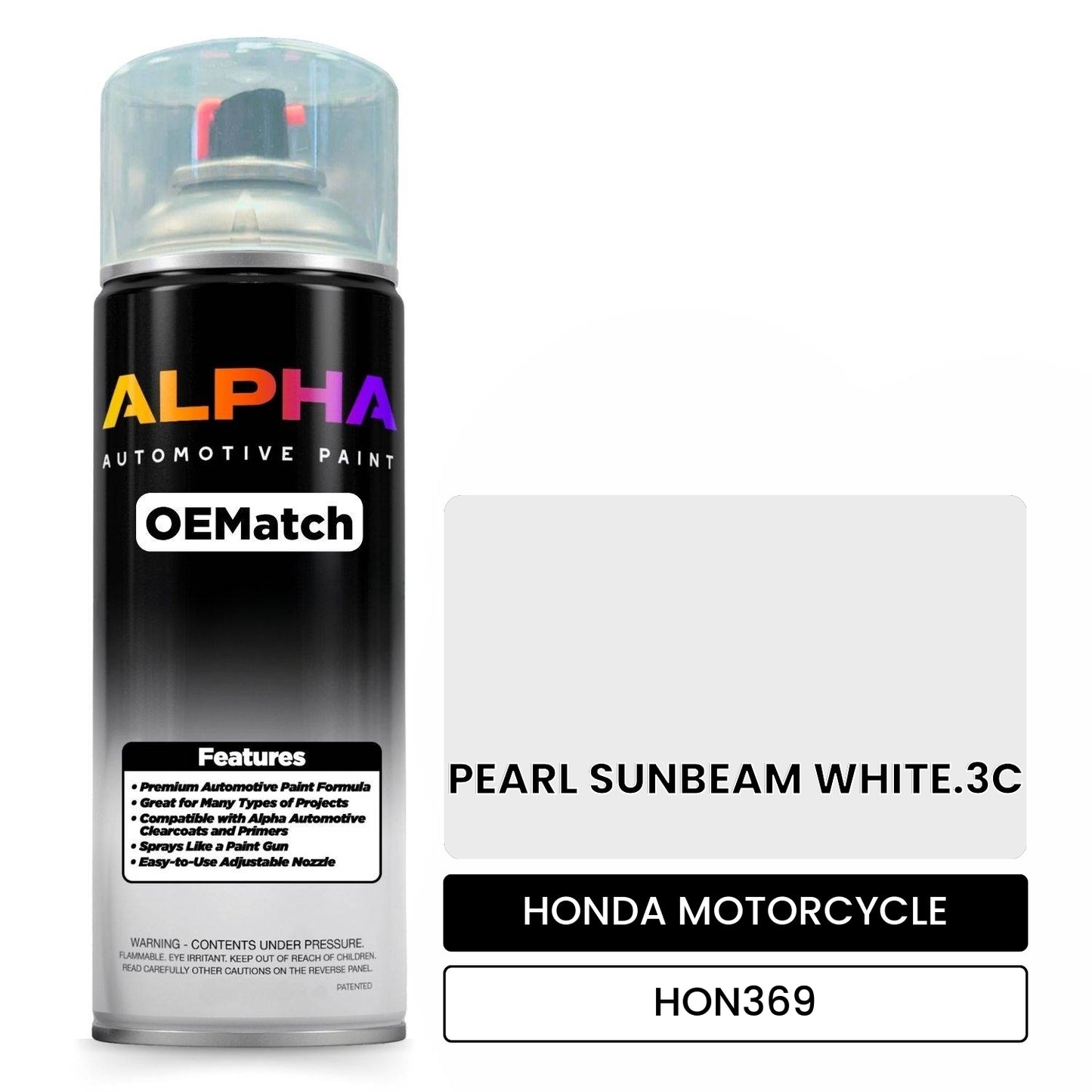 HONDA MOTORCYCLE PEARL SUNBEAM WHITE.3C HON369 OEMatch Spraycan