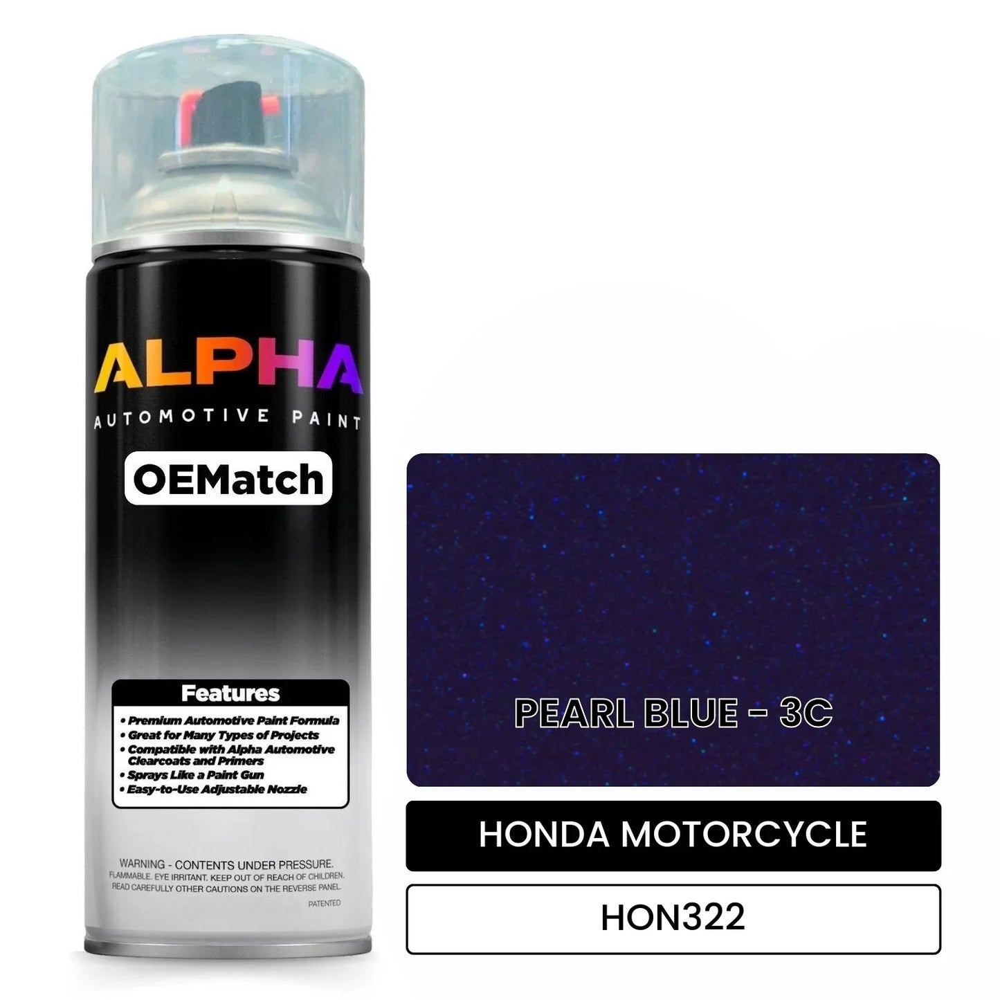 HONDA MOTORCYCLE PEARL BLUE - 3C HON322 OEMatch Spraycan