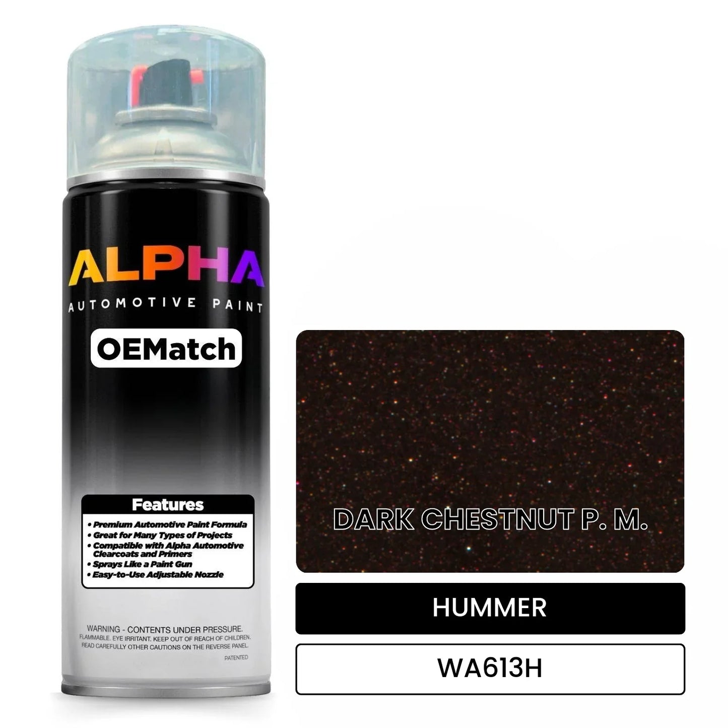 HUMMER DARK CHESTNUT P. M. WA613H OEMatch Spraycan