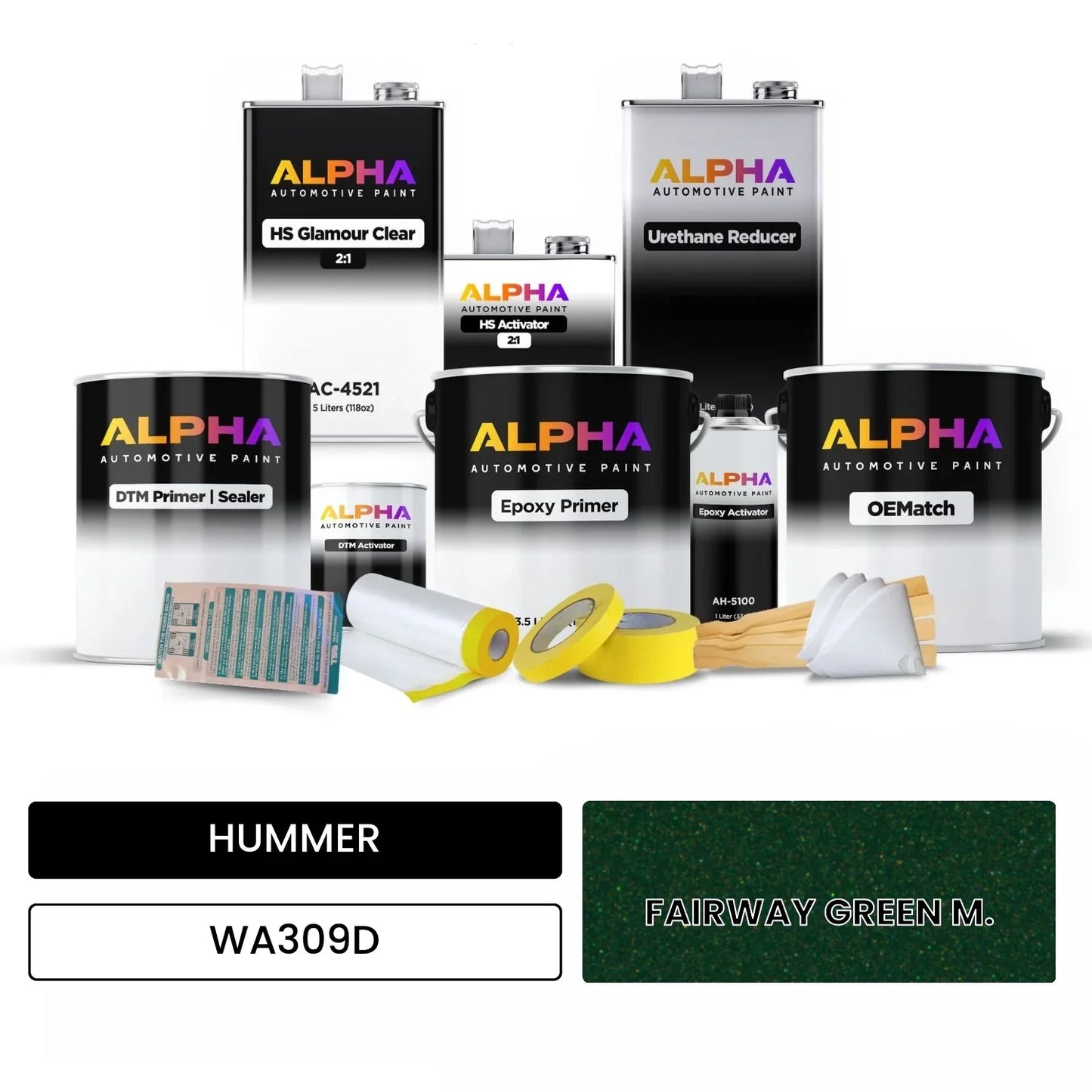 HUMMER FAIRWAY GREEN M. WA309D OEMatch Vehicle Paint Kit