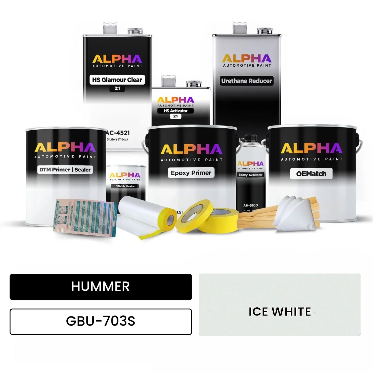HUMMER ICE WHITE GBU-703S OEMatch Vehicle Paint Kit