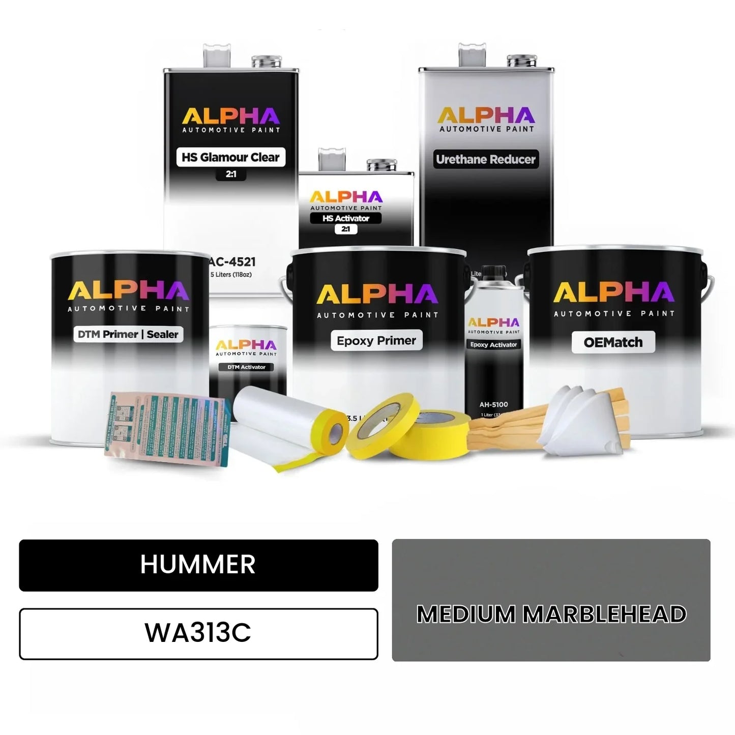 HUMMER MEDIUM MARBLEHEAD WA313C OEMatch Vehicle Paint Kit