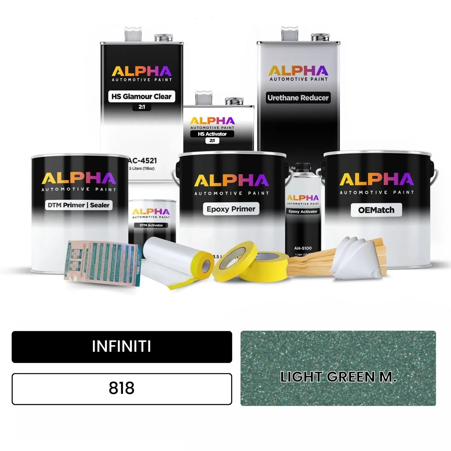 INFINITI LIGHT GREEN M. 818 OEMatch Vehicle Paint Kit