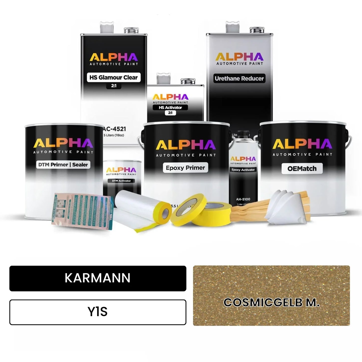 KARMANN Anise Yellow Metallic Y1S OEMatch Vehicle Paint Kit