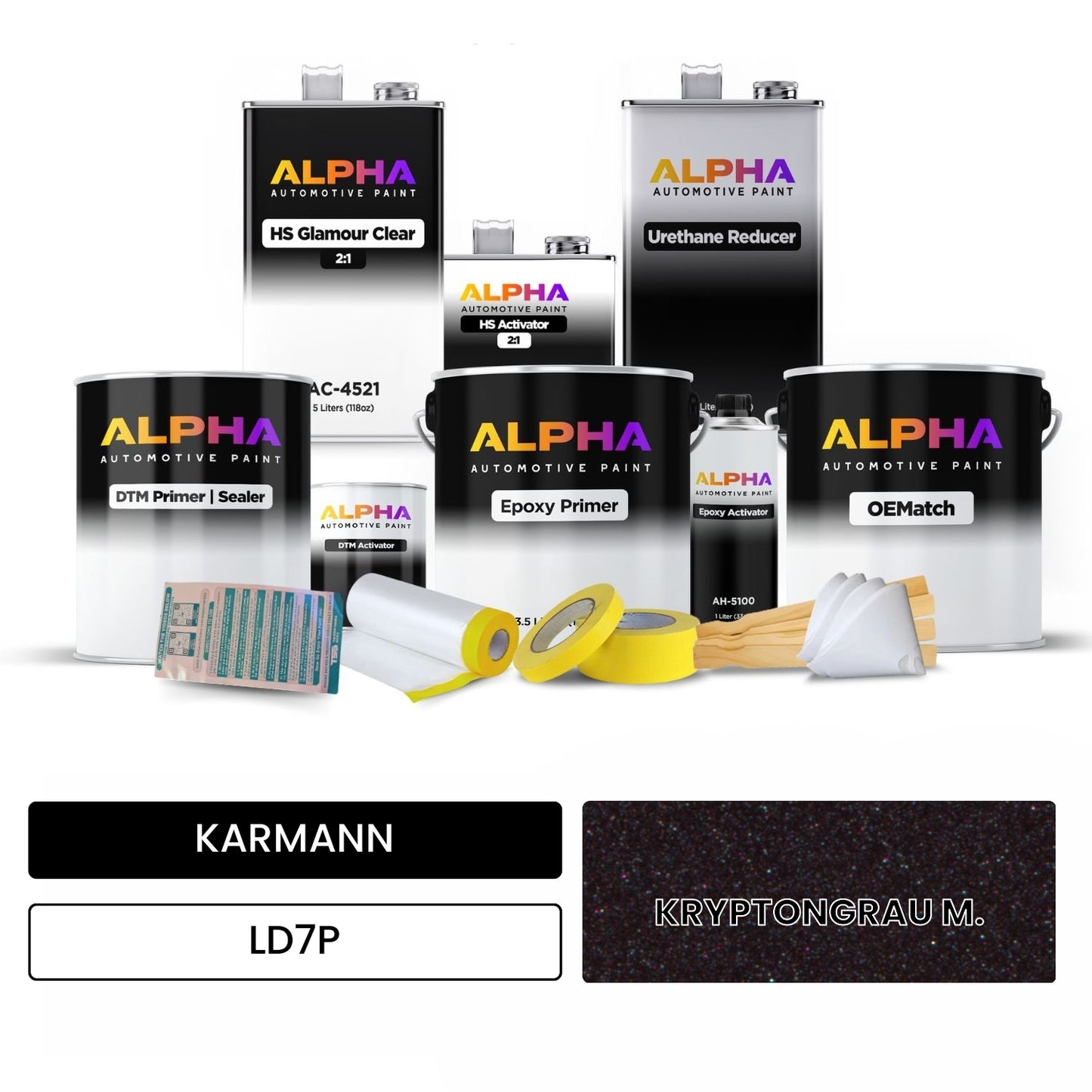 KARMANN Krypton Gray Metallic LD7P OEMatch Vehicle Paint Kit