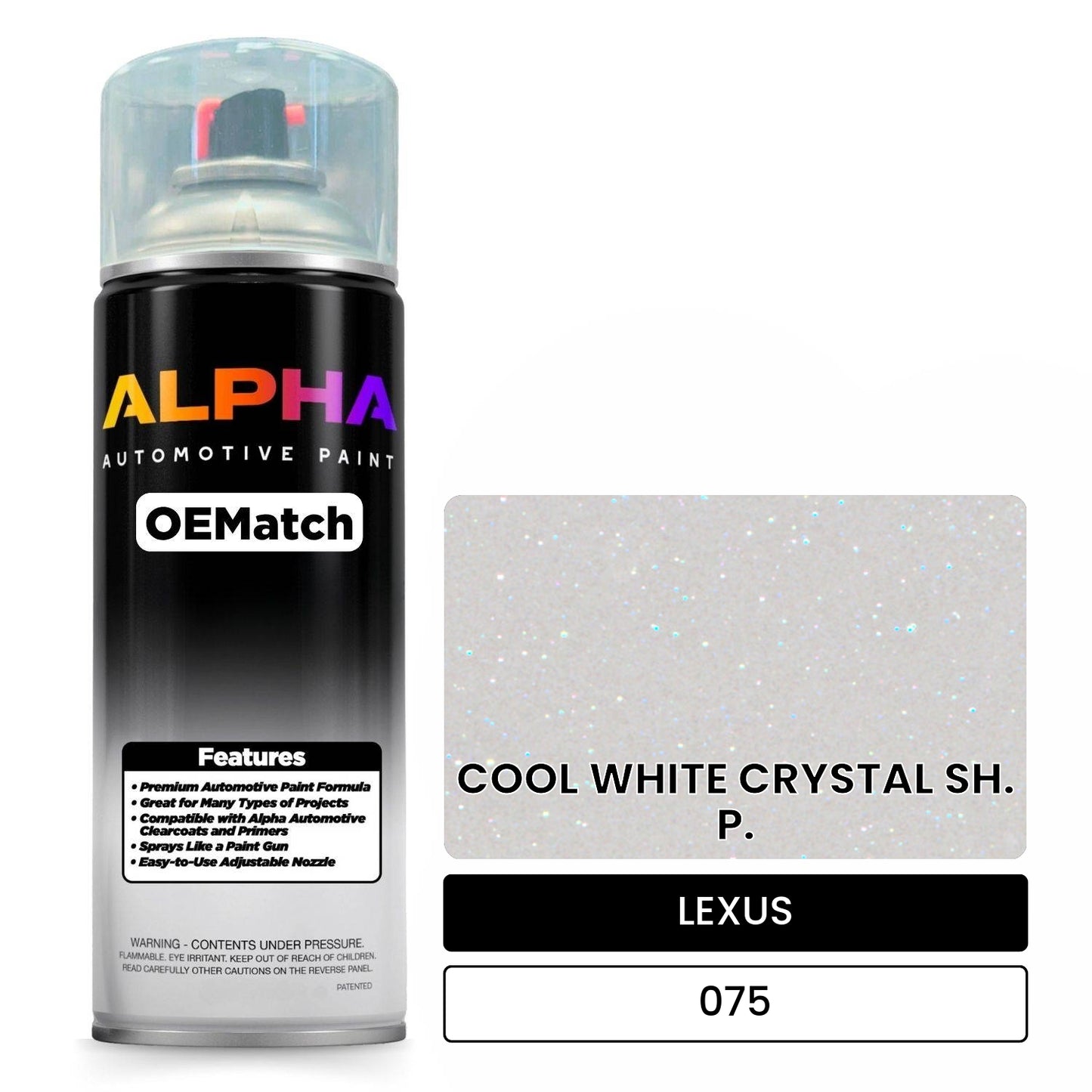 LEXUS COOL WHITE CRYSTAL SH. P. 075 OEMatch Spraycan