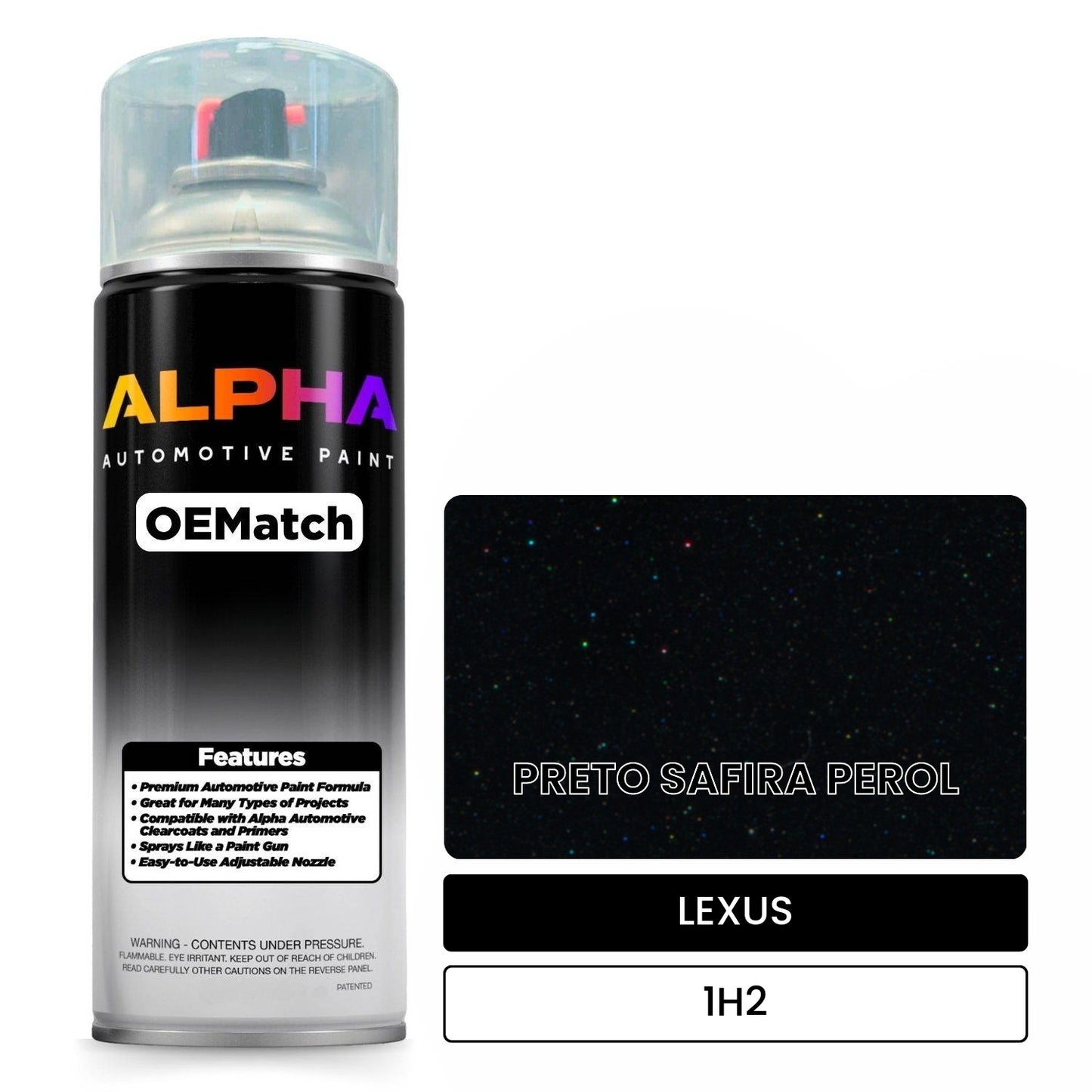 LEXUS PRETO SAFIRA PEROL 1H2 OEMatch Spraycan