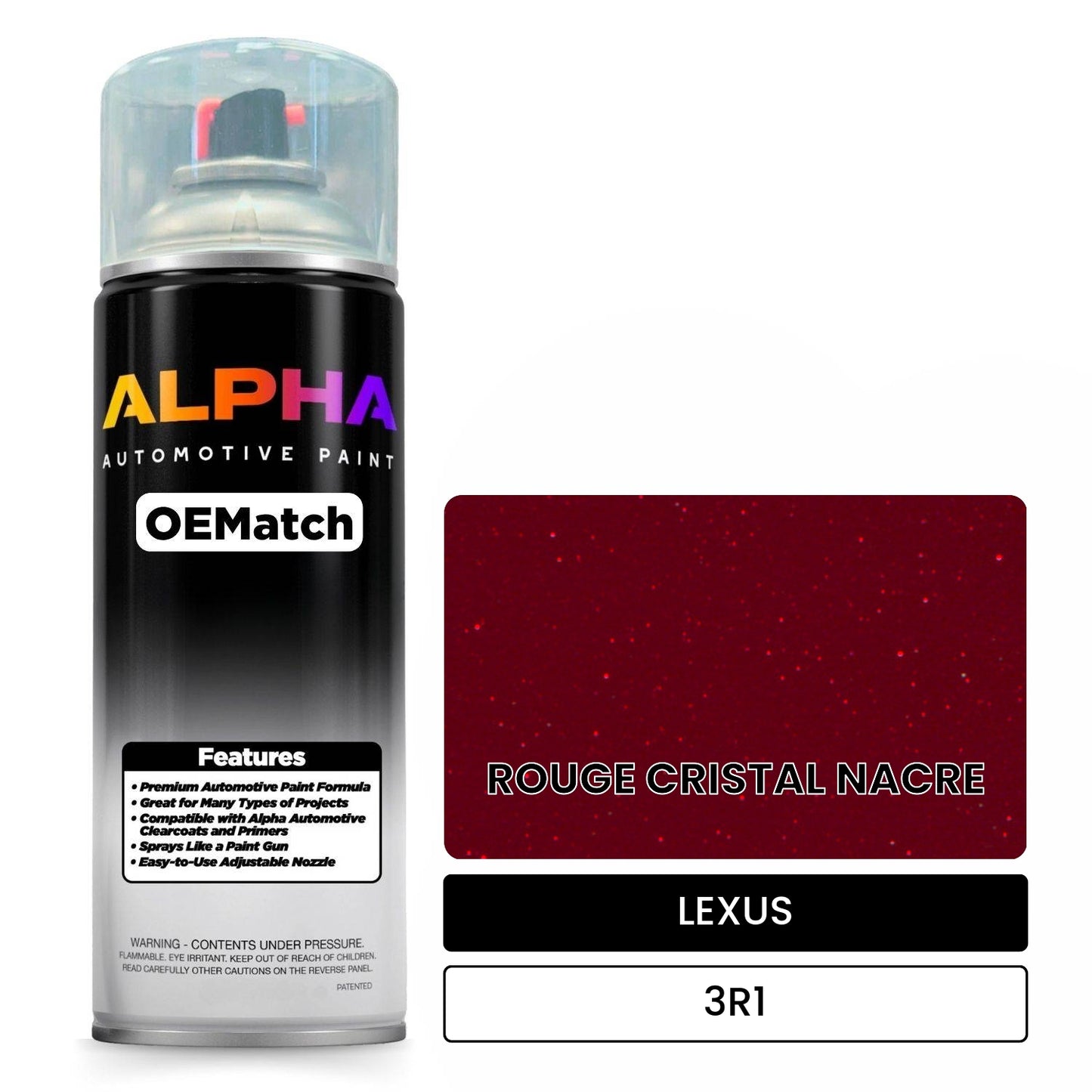 LEXUS ROUGE CRISTAL NACRE 3R1 OEMatch Spraycan