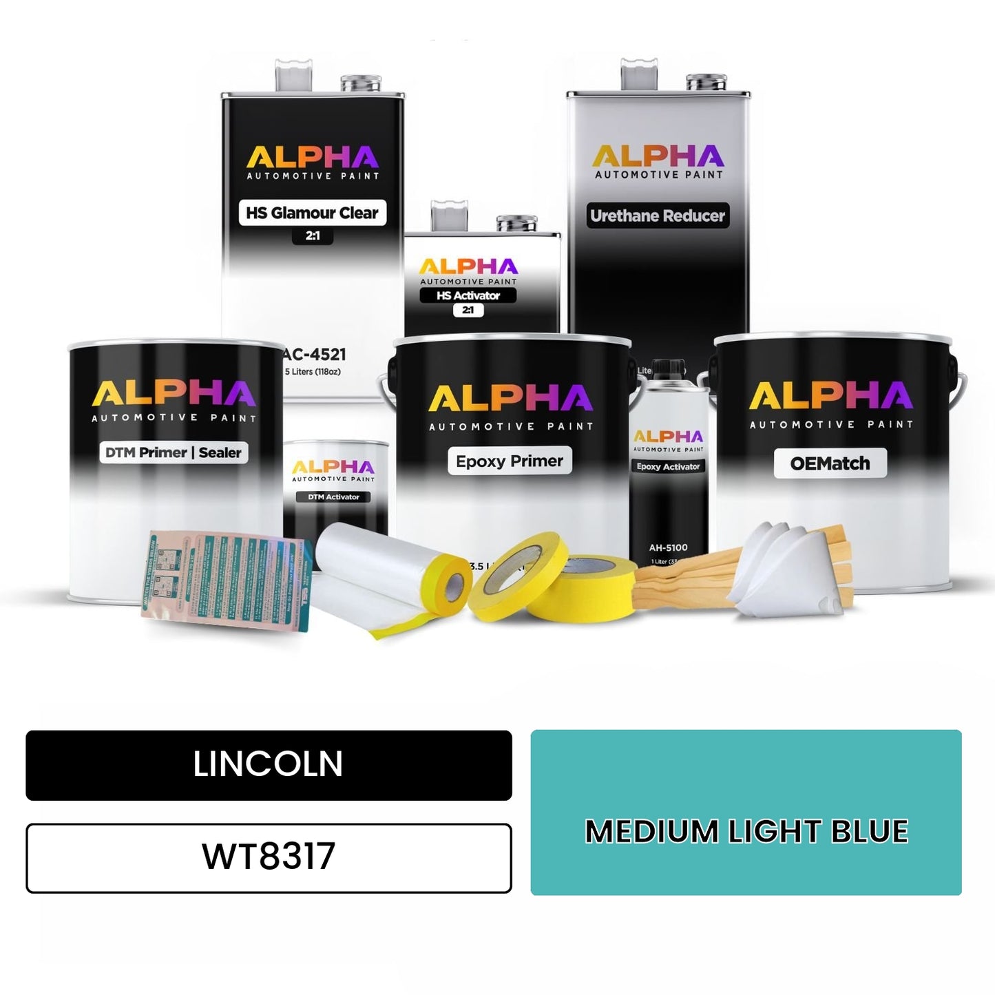 LINCOLN MEDIUM LIGHT BLUE WT8317 OEMatch Vehicle Paint Kit