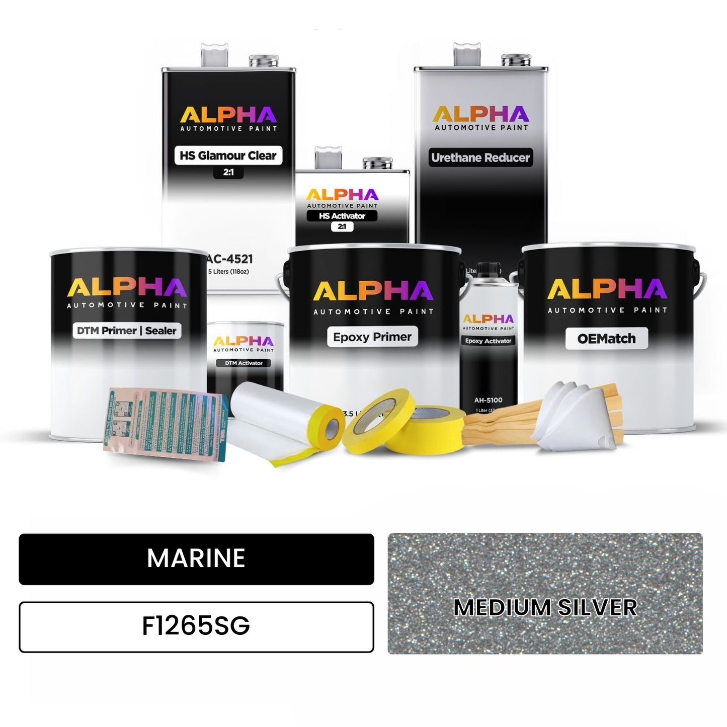 MARINE MEDIUM SILVER F1265SG OEMatch Vehicle Paint Kit