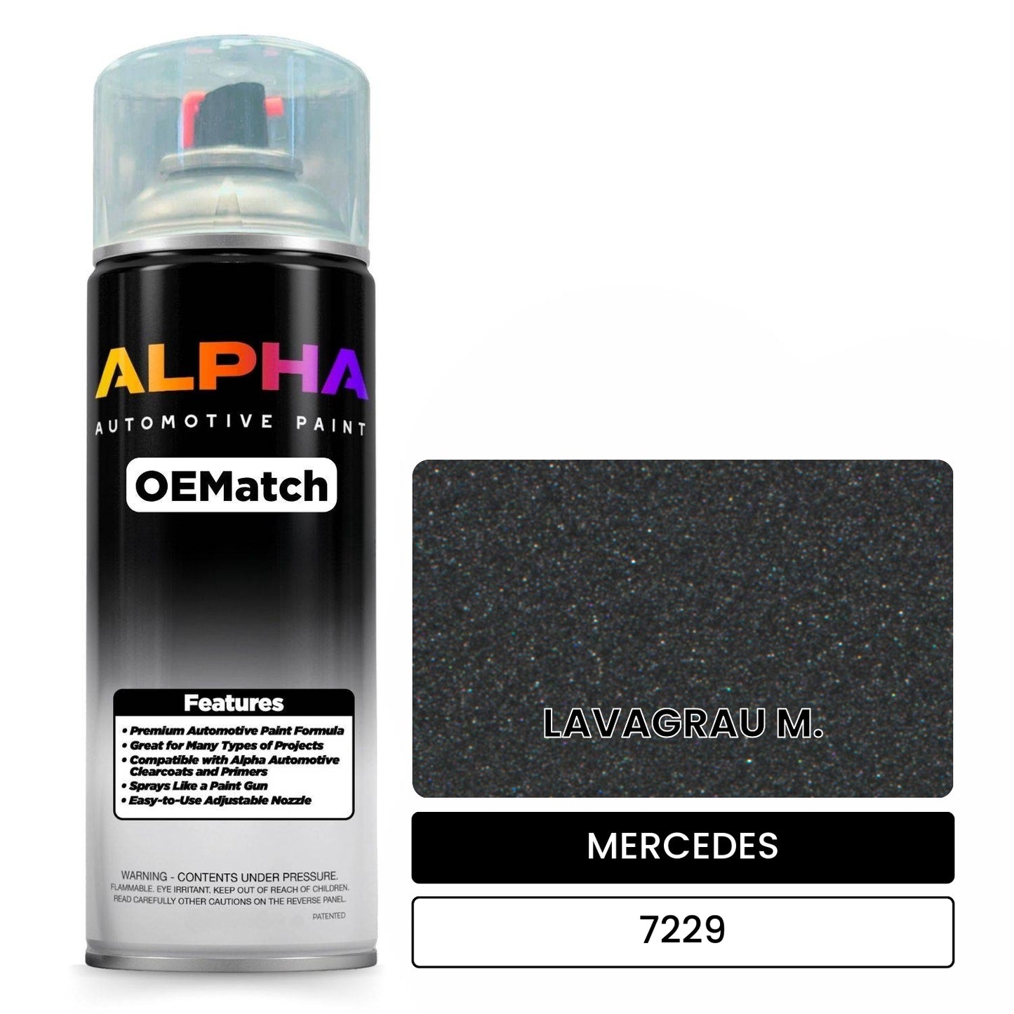 MERCEDES Lava Grey Metallic 7229 OEMatch Spraycan