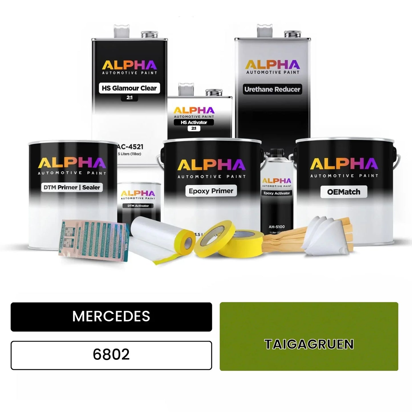 MERCEDES Taiga Green 6802 OEMatch Vehicle Paint Kit