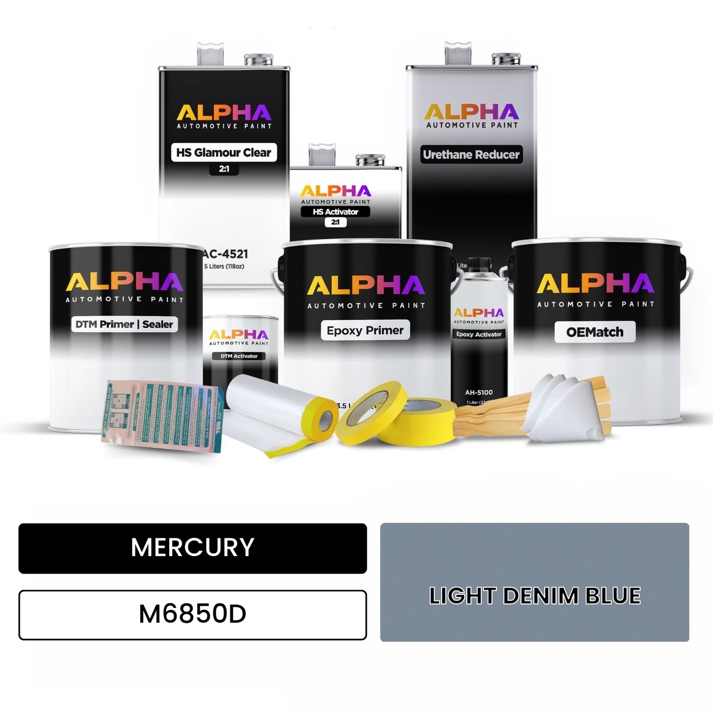 MERCURY LIGHT DENIM BLUE M6850D OEMatch Vehicle Paint Kit