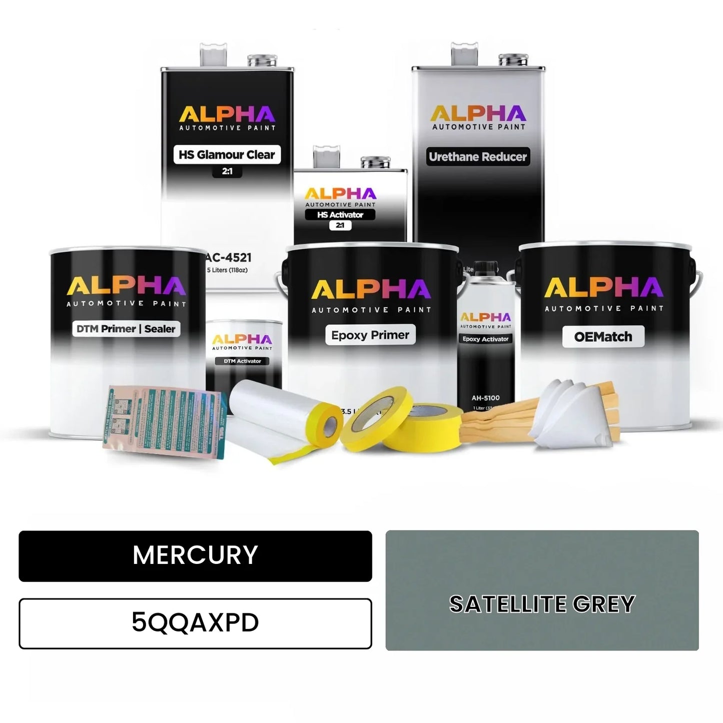 MERCURY SATELLITE GREY 5QQAXPD OEMatch Vehicle Paint Kit