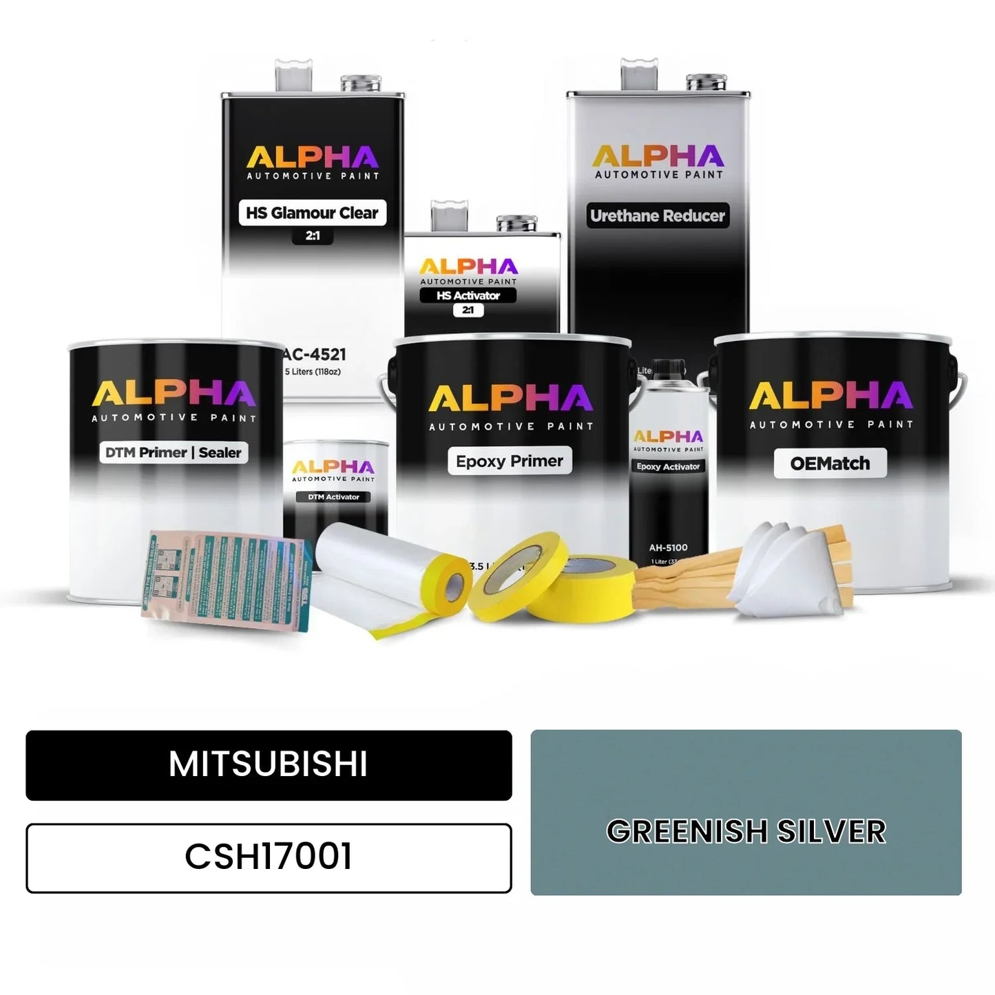 MITSUBISHI GREENISH SILVER CSH17001 OEMatch Vehicle Paint Kit