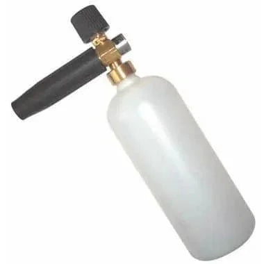 MTM Hydro snow foam cannon with white plastic bottle and black handle for car detailing spray