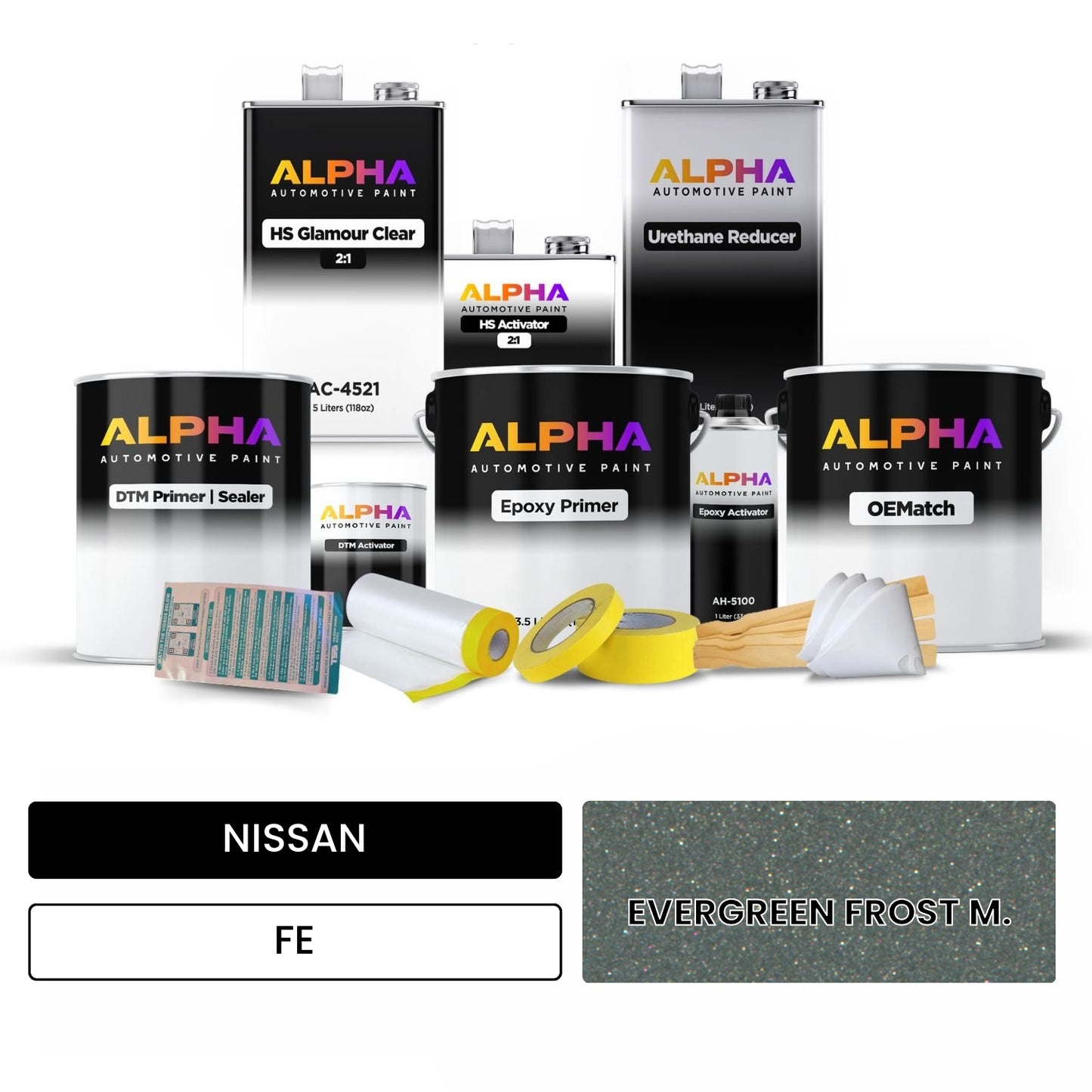 NISSAN EVERGREEN FROST M. FE OEMatch Vehicle Paint Kit