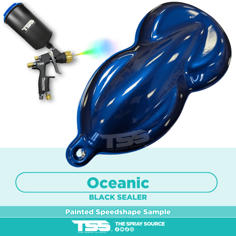 Oceanic Pre-Sprayed Speedshape Paint Sample (Black Ground Coat) - The Spray Source - Alpha Pigments