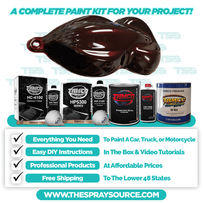 OG Red Candy Pearl Car Kit (Black Ground Coat) - The Spray Source - Tamco Paint