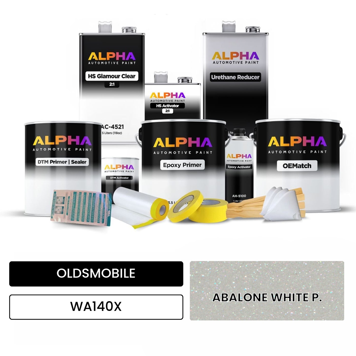 OLDSMOBILE ABALONE WHITE P. WA140X OEMatch Vehicle Paint Kit