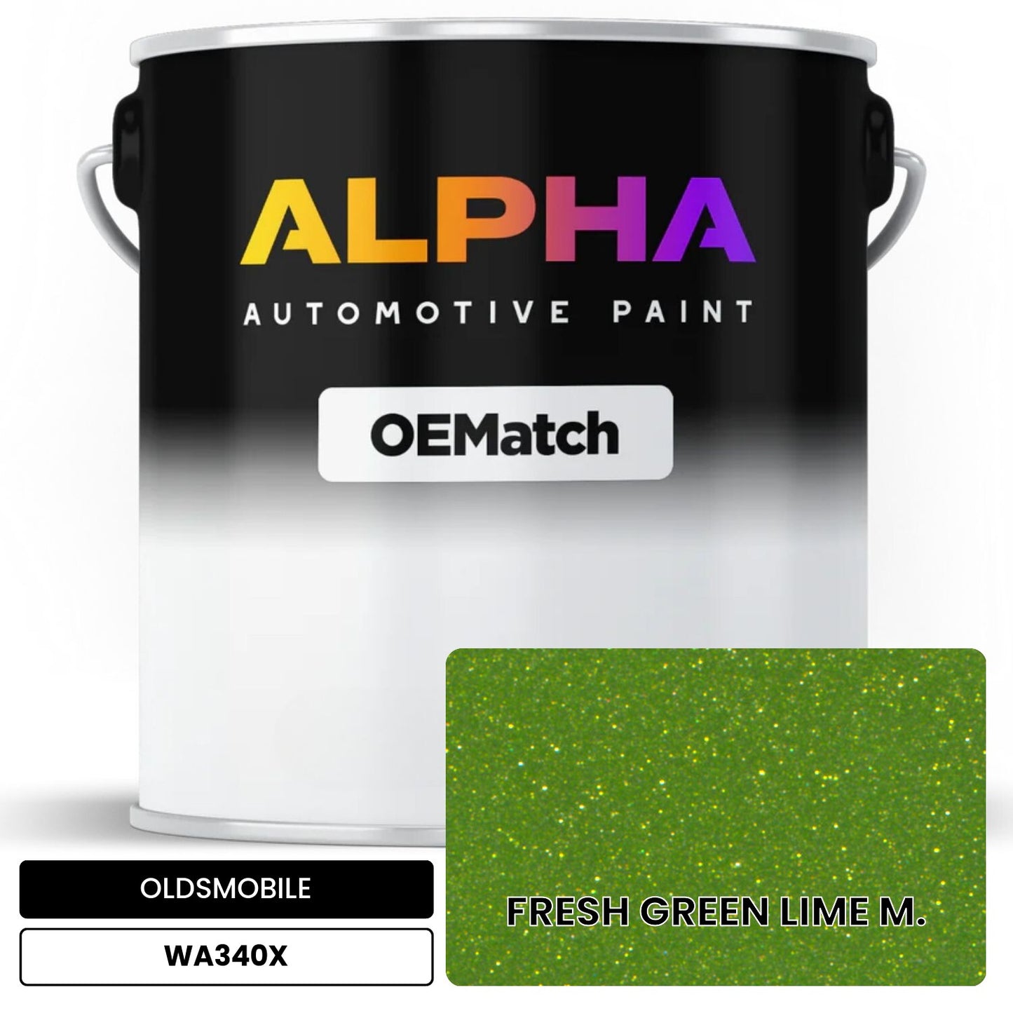 OLDSMOBILE FRESH GREEN LIME M. WA340X OEMatch Basecoat