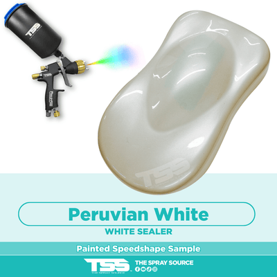 Peruvian White Pre-Sprayed Speedshape Paint Sample (White Ground Coat) - The Spray Source - Alpha Pigments