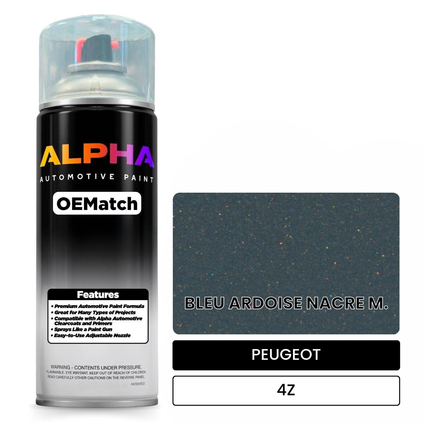 PEUGEOT BLEU ARDOISE NACRE M. 4Z OEMatch Spraycan