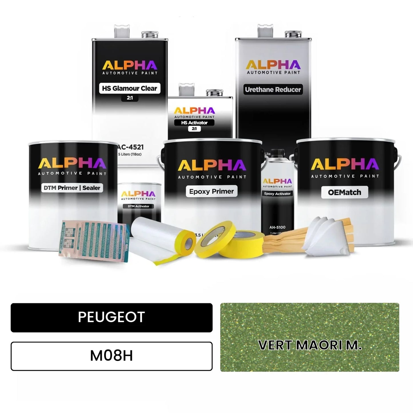 PEUGEOT VERT MAORI M. M08H OEMatch Vehicle Paint Kit