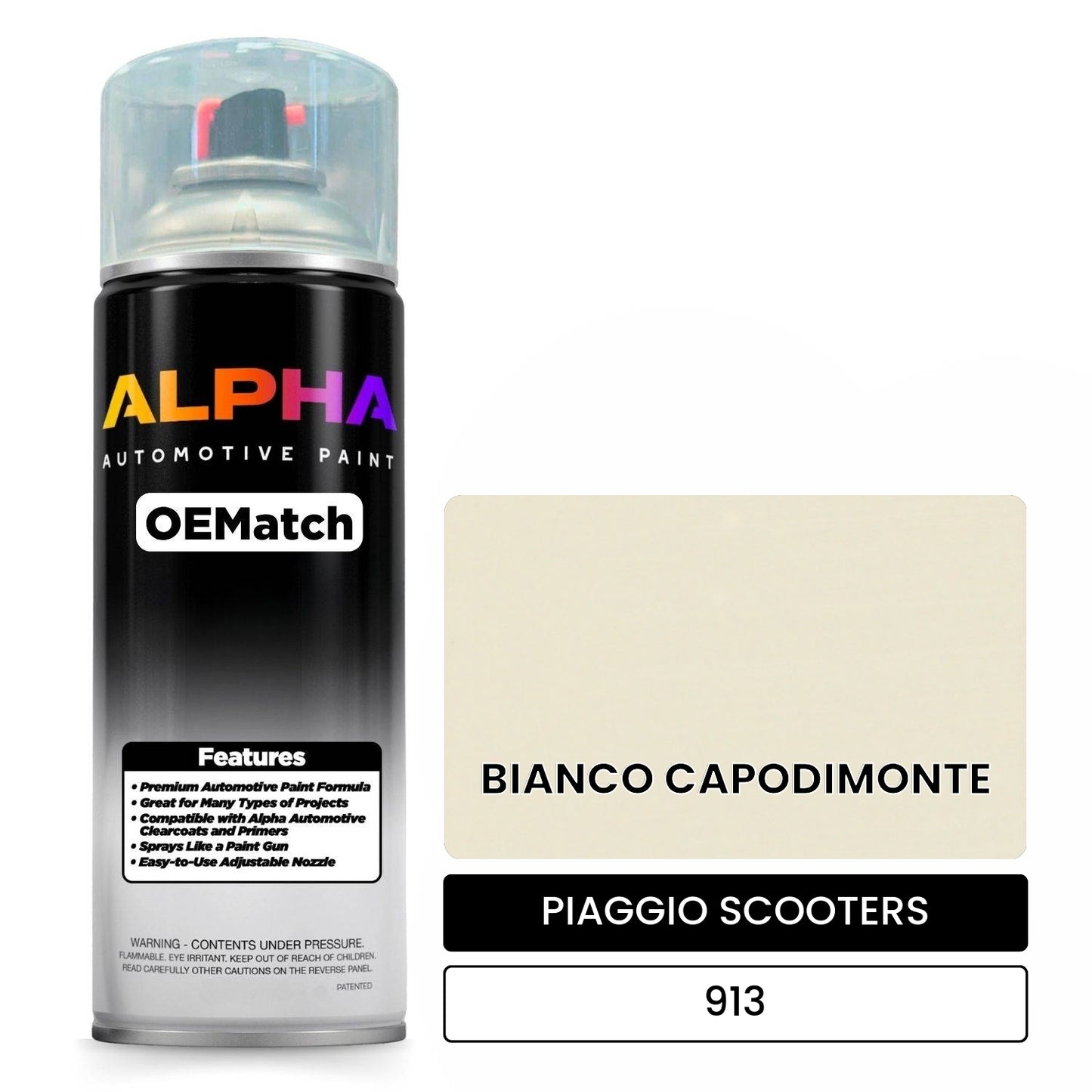 PIAGGIO SCOOTERS BIANCO CAPODIMONTE 913 OEMatch Spraycan