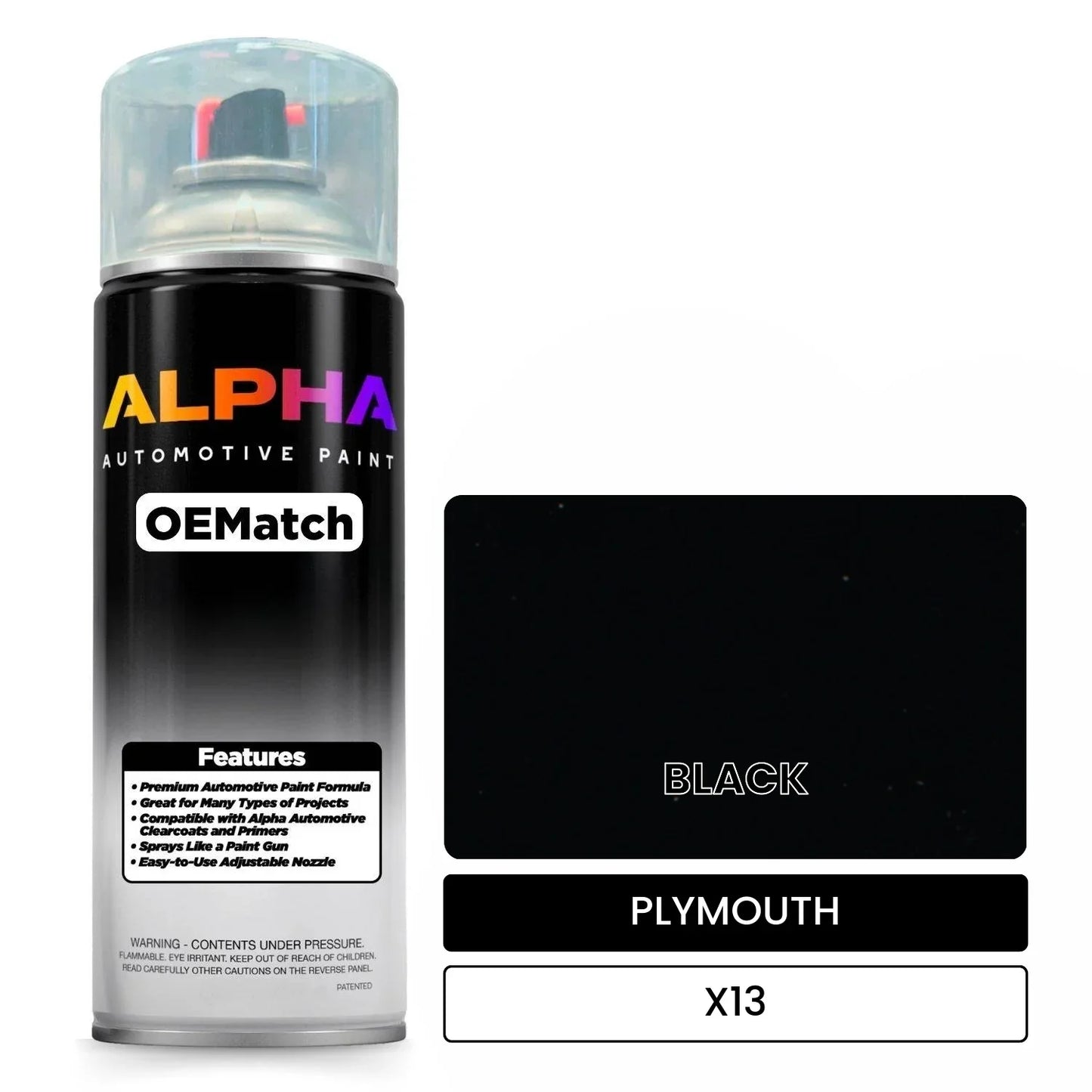 PLYMOUTH BLACK X13 OEMatch Spraycan